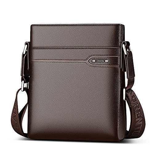 LAORENTOU Men's Genuine Leather Shoulder Bag, Business Crossbody Bag for Men Messenger Bags - Image 1