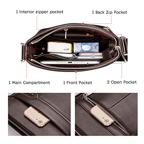 LAORENTOU Men's Genuine Leather Shoulder Bag, Business Crossbody Bag for Men Messenger Bags - Image 4