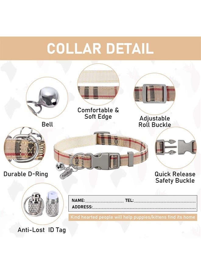 GAMUDA Small Pet Harness Collar and Leash Set, Step in No Chock No Pull Soft Mesh Adjustable Dog Vest Harnesses Plaid Reflective for Dogs Puppy and Cats Outdoor Training and Running (Pink, S) - Image 5