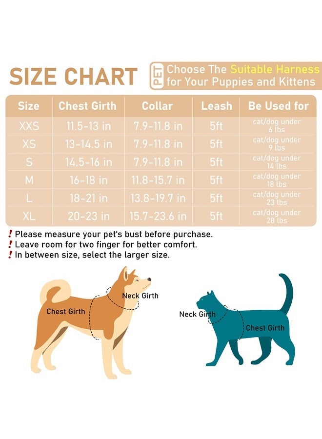 GAMUDA Small Pet Harness Collar and Leash Set, Step in No Chock No Pull Soft Mesh Adjustable Dog Vest Harnesses Plaid Reflective for Dogs Puppy and Cats Outdoor Training and Running (Pink, S) - Image 2