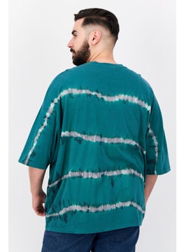 Asos Design Men Crew Neck Short Sleeves Oversized Tie Dye T Shirt, Green  - Image 3