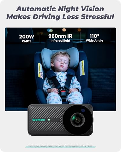 WEMOH Magnetic Dual Baby Car Camera for Two Kids, 1080P IPS Display with Magnetic Mount, 3 Modes( Zoom/Mirror/Split ), Automatic Night Vision, USB-Powered Car Camera for Baby Rear Facing (2 Cams) - Image 5