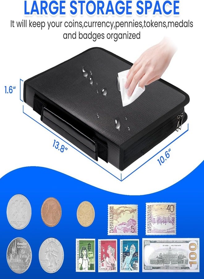 Ordlv 400 Pockets Coin Collection Book with Handle, Fireproof & Waterproof Coin Holder for Collectors, 36 Paper Coin Collection Supplies for Coin Currency Collection, Money Saving Binder for Pennies,Bill - Image 5