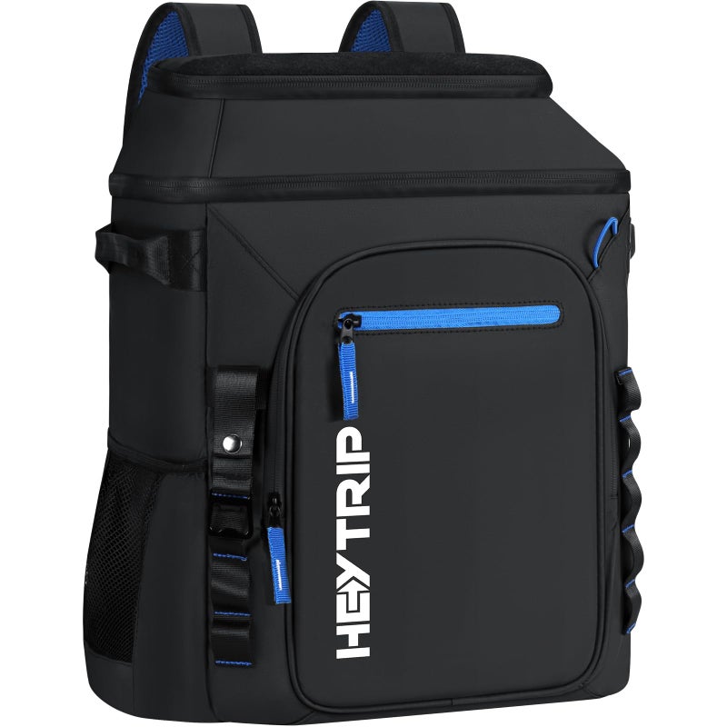 Heytrip Cooler Backpack 54 Cans Insulated Cooler Bag Keep Freeze for 20 Hours Waterproof LeakProof Cooler with MultiCompartmentsBlack