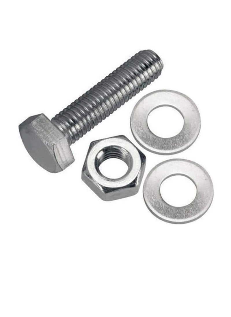 Generic 12 pcs Hex Head Screw Bolts Nuts & Washers Fully Thread GI Plain Finish Bolt Set. (8, 40MM)  - Image 2