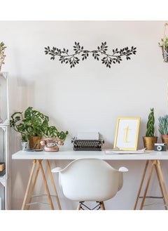 SYOSI Metal Tree Leaf Wall Decor Vine Olive Branch Art Wrought Iron Scroll Sculptures Above The Bed, Living Room, Outdoor Decoration (Black)  - Image 4