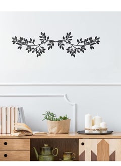 SYOSI Metal Tree Leaf Wall Decor Vine Olive Branch Art Wrought Iron Scroll Sculptures Above The Bed, Living Room, Outdoor Decoration (Black)  - Image 5