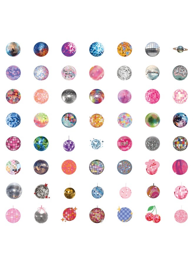 NIBEMINENT 55 Pcs Disco Ball Deco Kit Waterproof Stickers, High Definition Printing Bright Colors, Suitable for Laptop Skateboard Luggage Water Bottle Guitar DIY - Image 3