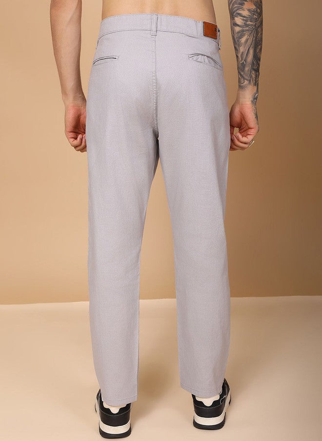 Hence Men Relaxed Mid-Rise Pleated Linen Formal Trousers - Image 4