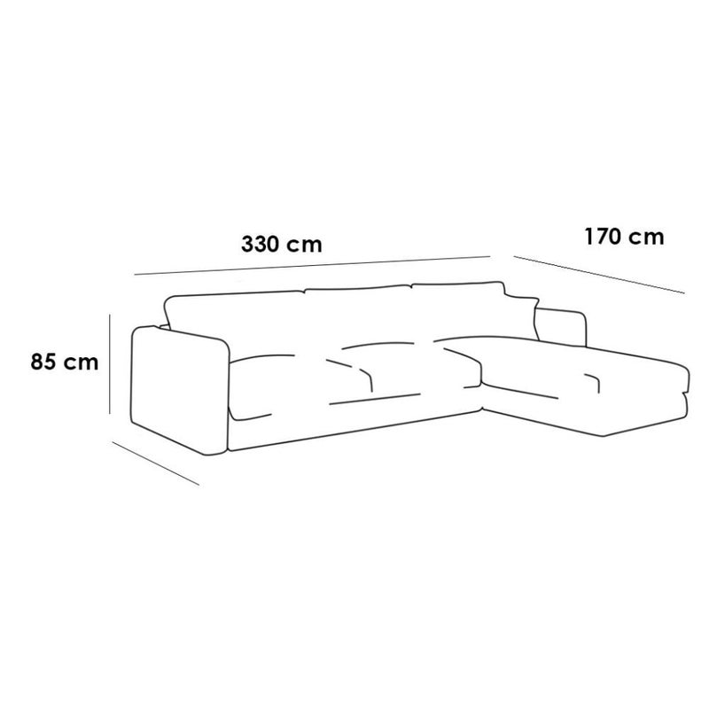 Betak Linen and suede wood corner sofa - beige - Image 2