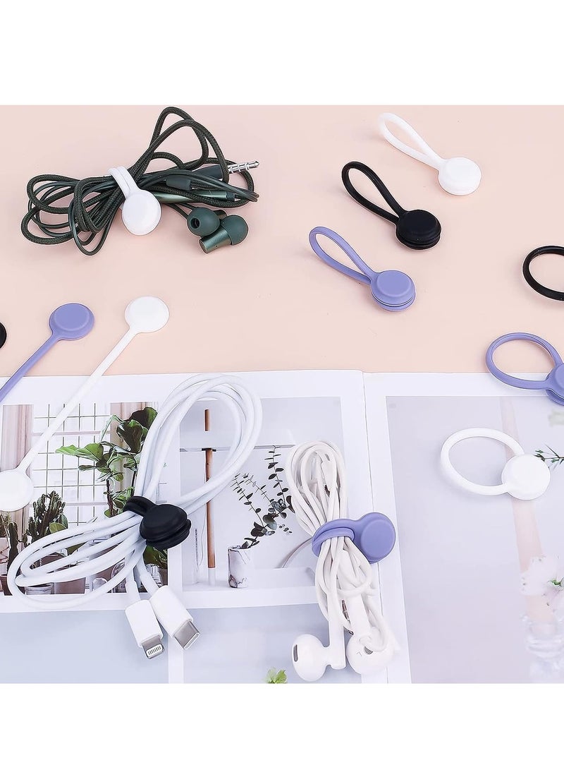 Loquat 5 Pieces Magnetic Cable Ties Reusable Silicone Magnetic Cable Ties for Cable Clips Wire Harness and Organizing, Fixing Things, Bookmarks, Fridge Magnets - Image 4