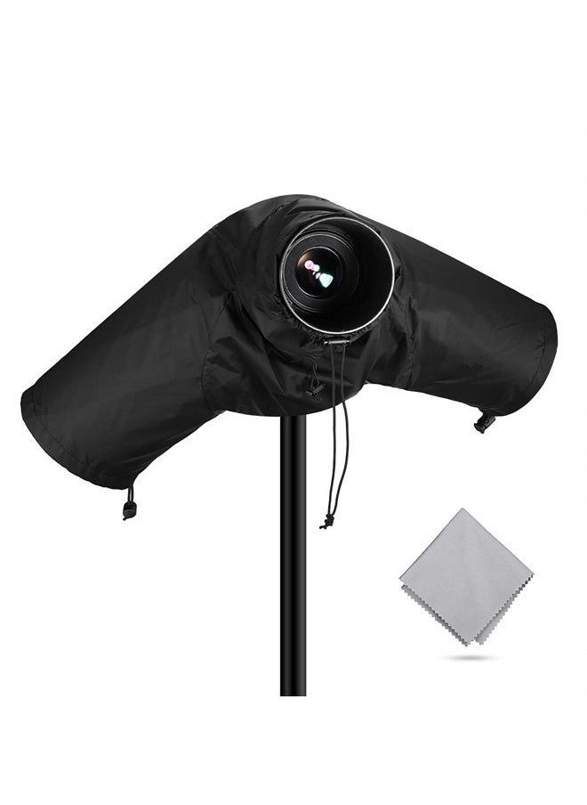 Powerextra Professional Waterproof Camera Rain Cover Protector for Nikon Sony Pentax and Other Digital SLR Cameras, Great for Rain Dirt Sand Snow Protection (Black)  - Image 1