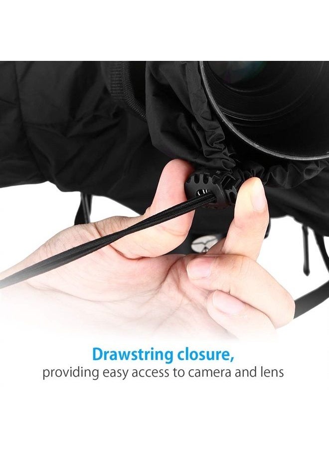 Powerextra Professional Waterproof Camera Rain Cover Protector for Nikon Sony Pentax and Other Digital SLR Cameras, Great for Rain Dirt Sand Snow Protection (Black)  - Image 4