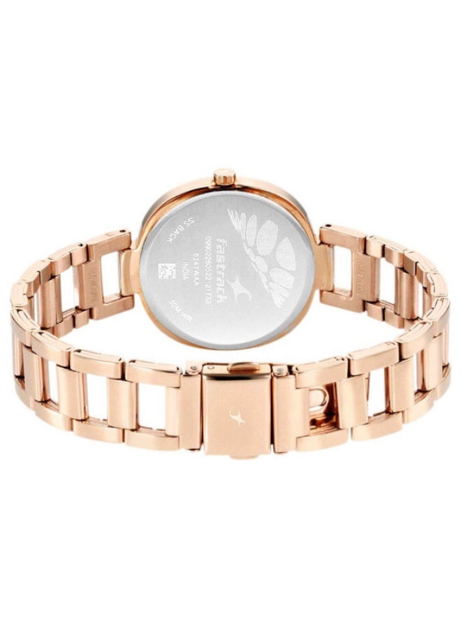 Fastrack Stunners Quartz Analog Golden Dial Stainless Steel Strap Watch for Girls 6247wm01 - Image 5