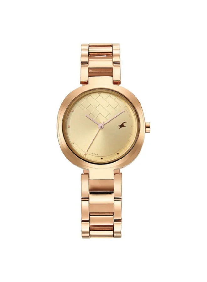 فاستراك Fastrack Stunners Quartz Analog Golden Dial Stainless Steel Strap Watch for Girls 6247wm01