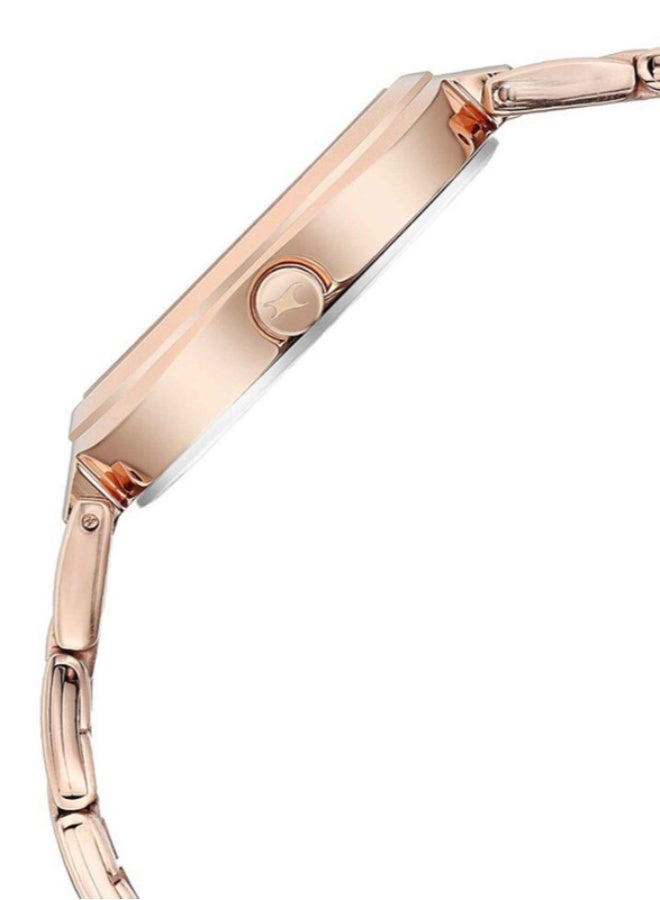 Fastrack Stunners Quartz Analog Golden Dial Stainless Steel Strap Watch for Girls 6247wm01 - Image 4