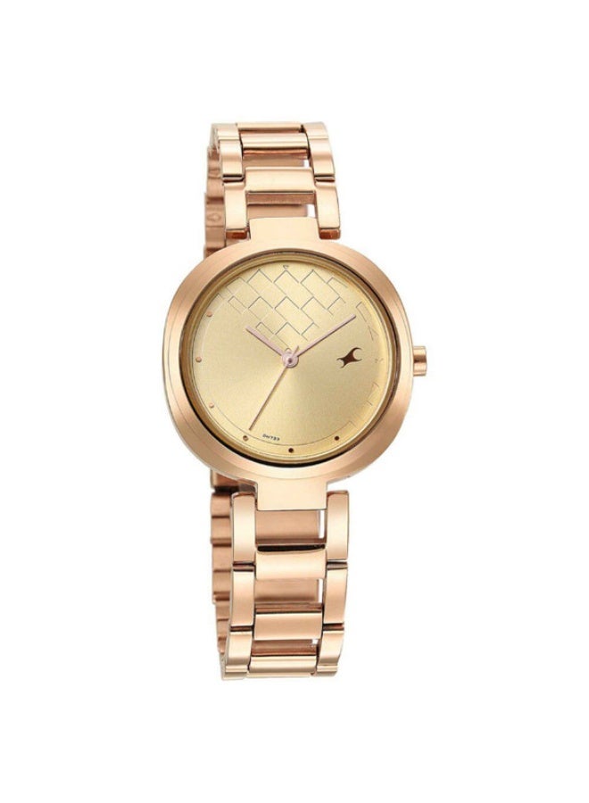 Fastrack Stunners Quartz Analog Golden Dial Stainless Steel Strap Watch for Girls 6247wm01 - Image 2