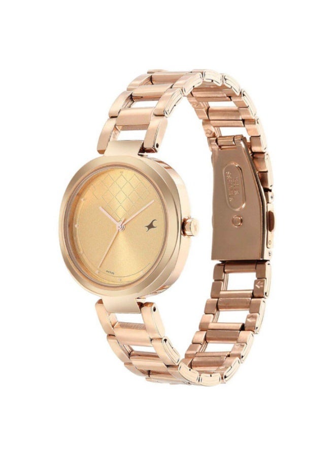 Fastrack Stunners Quartz Analog Golden Dial Stainless Steel Strap Watch for Girls 6247wm01 - Image 3