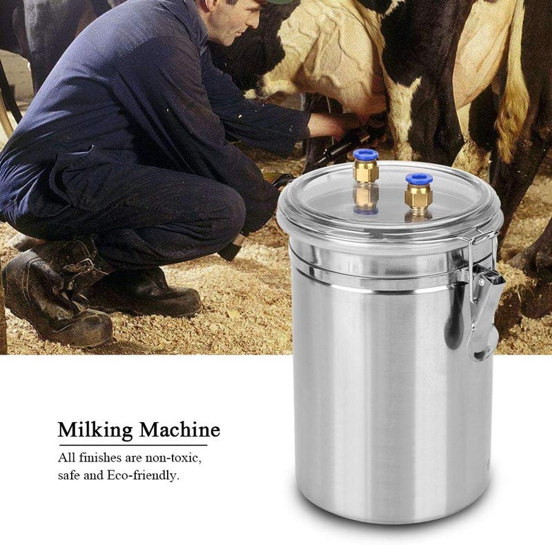klarako Milking Machine Kit, 2L Electric Milking Machine Portable Stainless Steel Milker for Sheep Cows (110-240V) Cow Goat Milking Machine Pulsation Vacuum Pump Milker Automatic Livestock Milking - Image 2