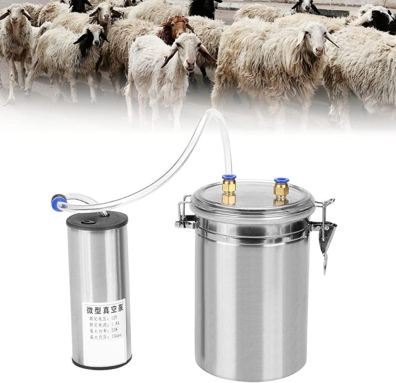 klarako Milking Machine Kit, 2L Electric Milking Machine Portable Stainless Steel Milker for Sheep Cows (110-240V) Cow Goat Milking Machine Pulsation Vacuum Pump Milker Automatic Livestock Milking - Image 1