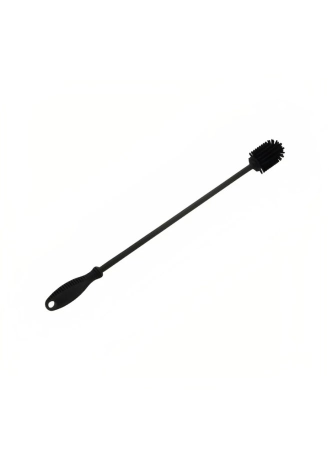 Silicone Bottle Brush – Flexible Cleaning Brush for Glass Bottles, Mugs, Tumblers, and Pitchers – Non-Scratch, Long-Handle Bottle Cleaner – Black  - Image 1