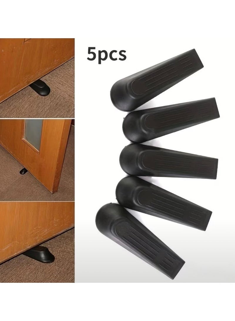 كلين ويف مجموعة مصدّات أبواب بلاستيك قوية (5 قطع) – أوتاد مانعة للانزلاق للاستخدام المنزلي والمكتبي | بدون تركيب أو أدوات للأبواب الداخلية والخارجية - Image 2