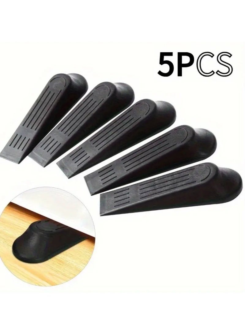كلين ويف مجموعة مصدّات أبواب بلاستيك قوية (5 قطع) – أوتاد مانعة للانزلاق للاستخدام المنزلي والمكتبي | بدون تركيب أو أدوات للأبواب الداخلية والخارجية - Image 1