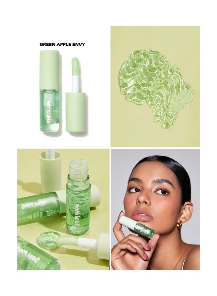 Lip Gloss Jelly Wow Hydrating Lip Oil Green Apple Envy  - Image 3