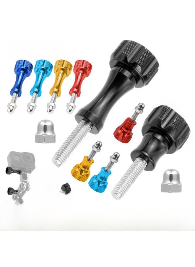 Suitable For GoPro11/10 Insta360 X3/2 Motion Camera Long And Short Screw Aluminum Alloy Fixed Screw Wire-Color:Short Wrench Washer Sky Blue - Image 2