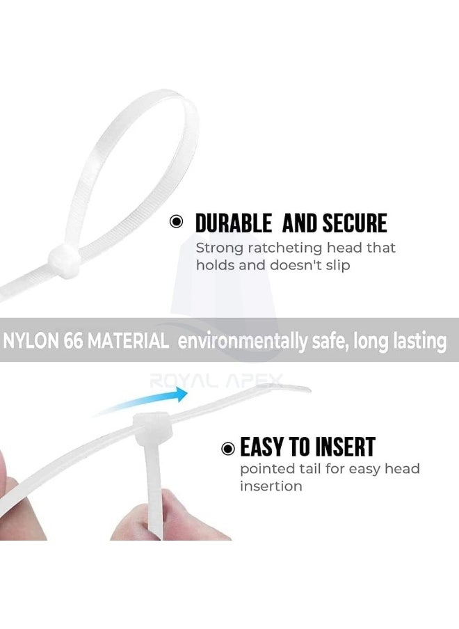 Royal Apex 100Pcs Cable Ties Nylon Zip Ties Wraps  - Image 2