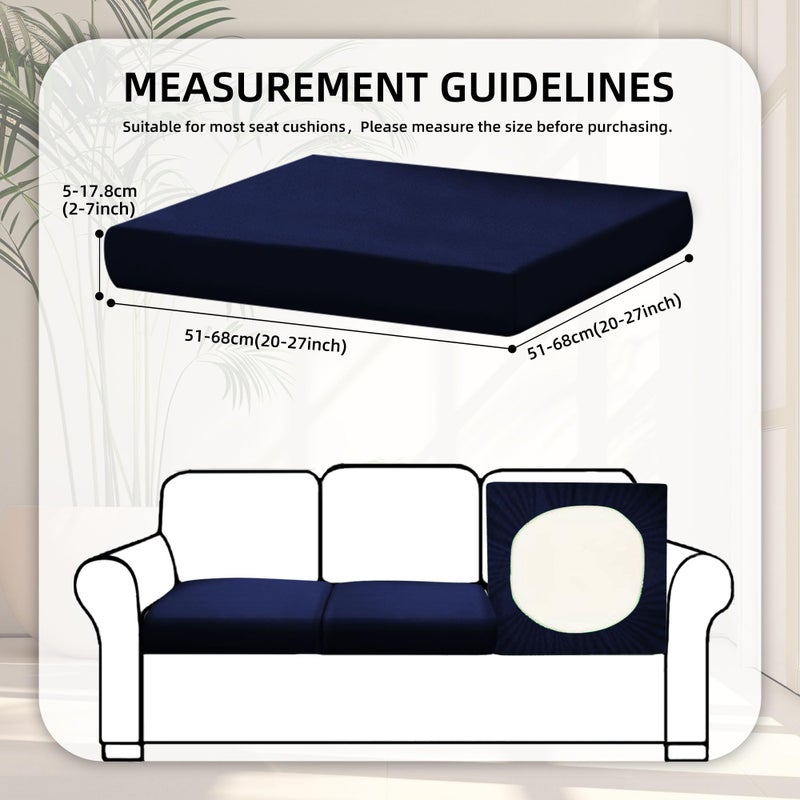 BIETYONE 8Pcs Stretch Patio Cushion Covers,Outdoor Couch Covers Replacement,Outdoor Couch & Sofa Slipcovers,for Patio Furniture Cushion Covers,Washable Reusable urniture Protector (Navy Blue,Cover Only) - Image 2