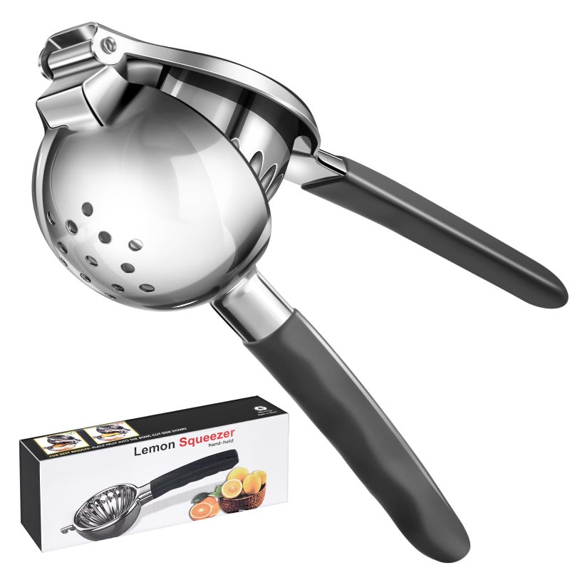 Lemon Squeezer Sopito Heavy Duty Lemon Juicer Stainless Steel with Metal Squeezer Bowl for Seedless Juicing NonSlip Grip Design Manual Citrus Juicer