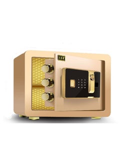 Arabest Fireproof Safe for Home Use, Digital Home Safe Fireproof Waterproof with Combination Lock & 2 Keys, Large Security Drop Box Safe for Cash, Mail, Checks, Document, Spare Keys and Removable Shelf, Fire Safe Box for Home Money Valuables(Gold)  - Image 1