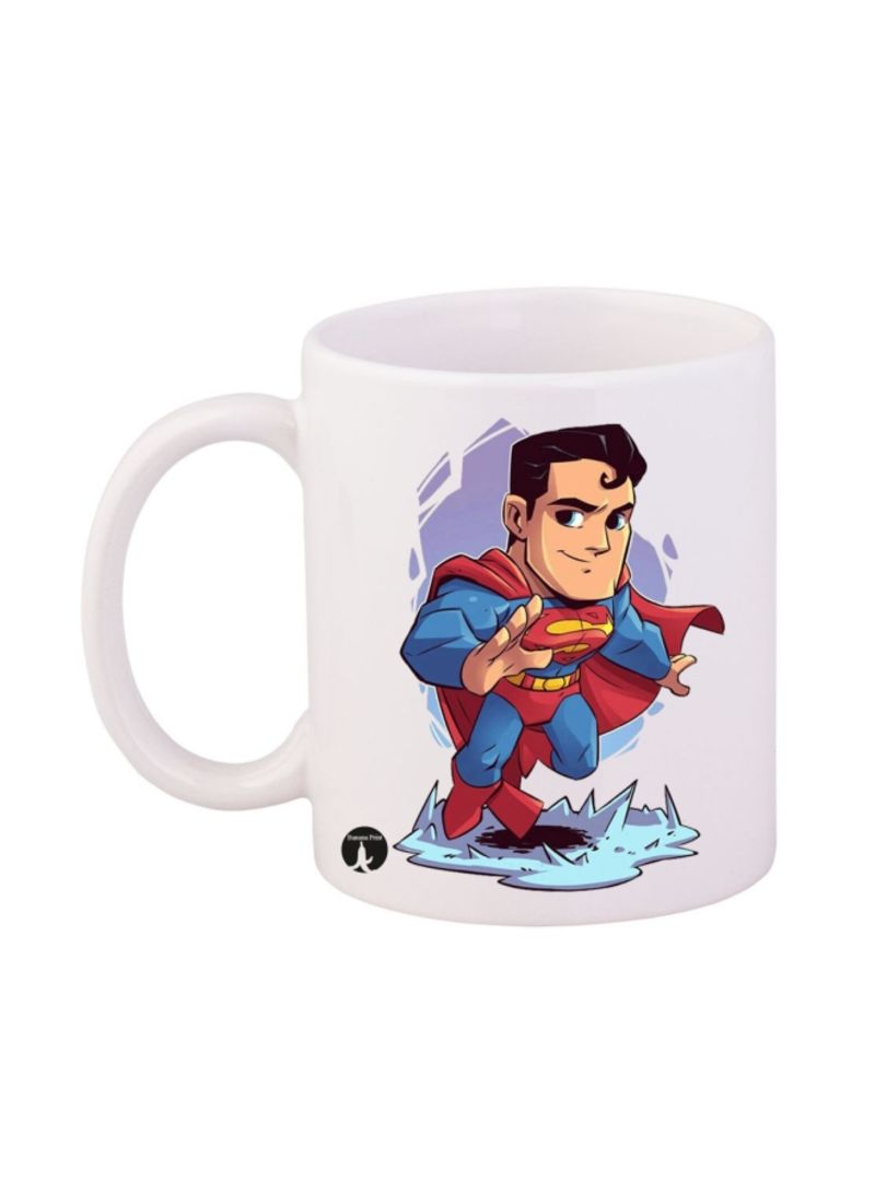 Superman Printed Mug White/Blue/Red 12ounce