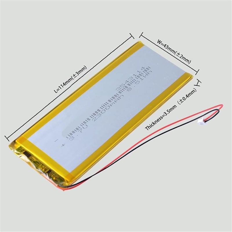 بطارية ليثيوم أيون قابلة لإعادة الشحن 3.7 فولت 2300 مللي أمبير مع موصل JST 1.25 - Image 3