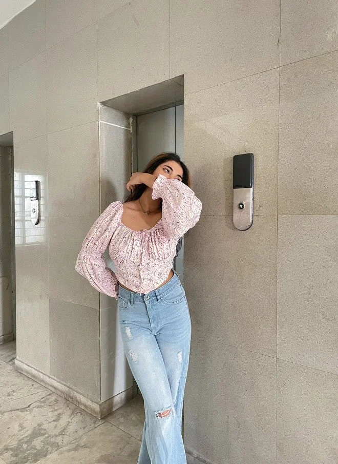 STREET 9 Pretty Pink Floral Top for Women