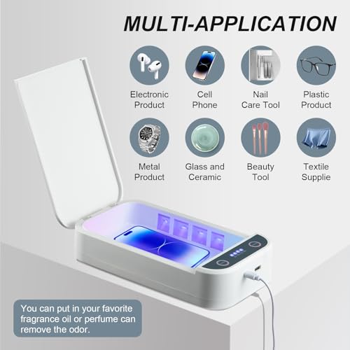 Soiiw Nail Tool Sterilizer Box Portable with Blue Light,USB Sterilizer Cleaning Box for Nail Salon, Tweezers, Jewelry, Phone, Manicure Tools - Image 5