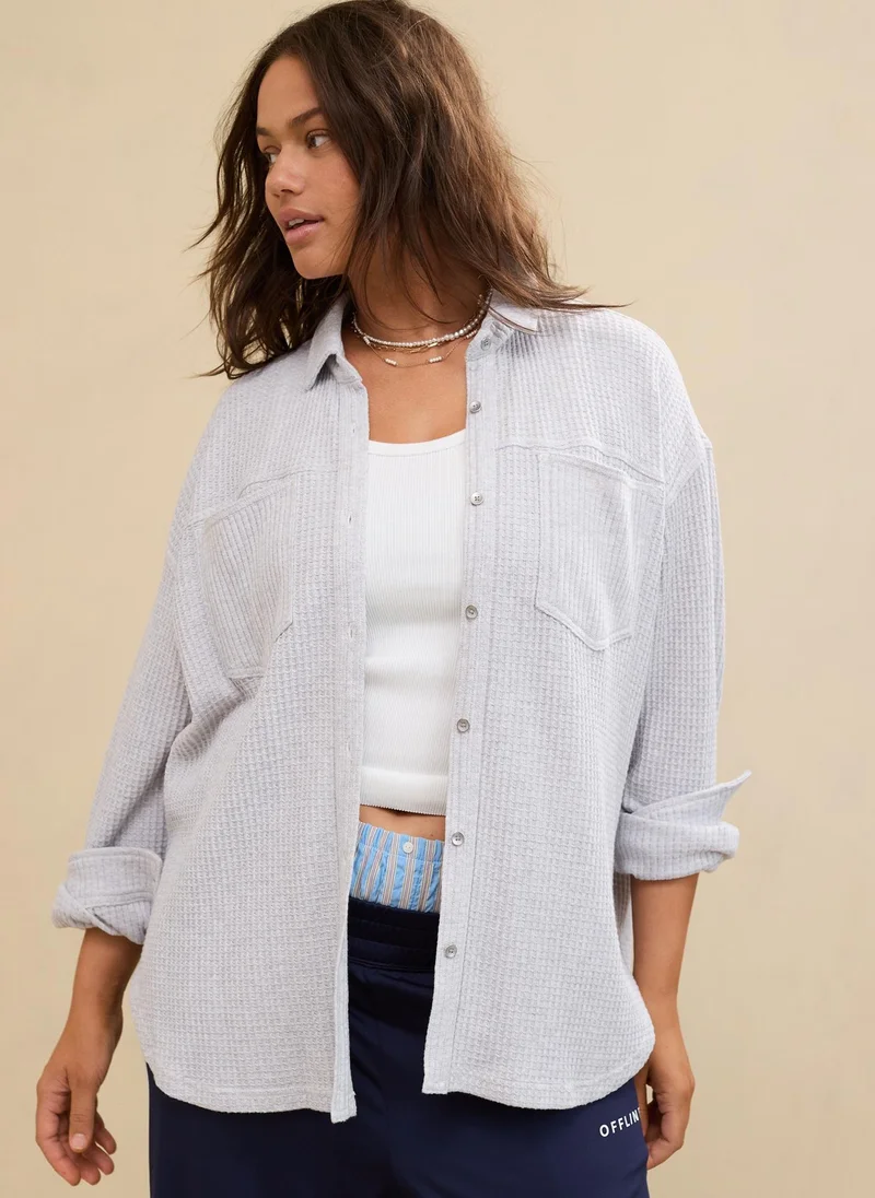 Aerie Fave Waffle Button Down Shirt