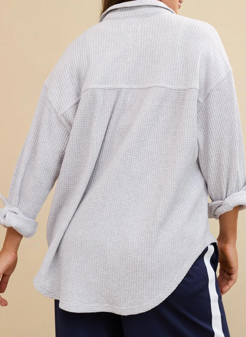 Aerie Fave Waffle Button Down Shirt
