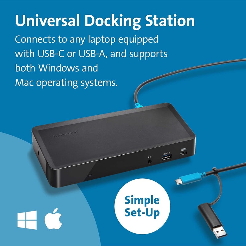 Kensington Kensington SD4700P Displaylink Docking Station  Dual Display for Any MacBook M1M2M3M4 or Windows 60W Power Delivery TAA Compliant K38240NA - Image 2