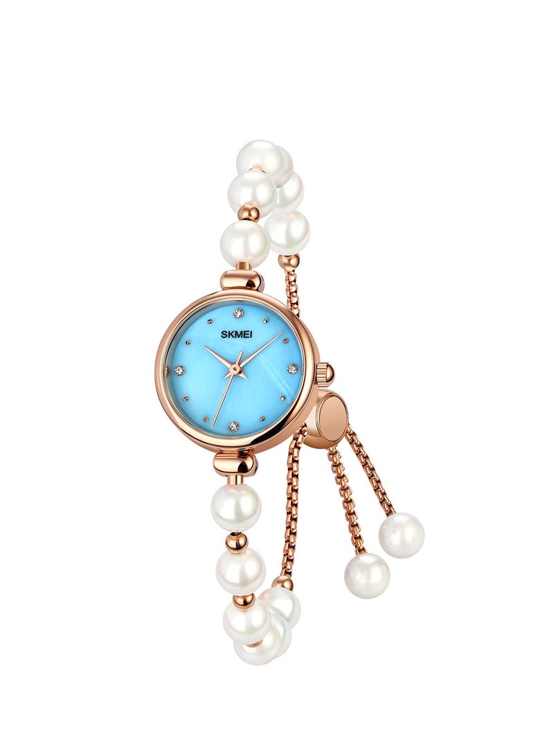 SOLARAE Watches Women Analog Quartz Watch Mosaic with Diamonds Bracelet Dress Watch for Female Waterproof Wristwatch with Rose Gold Bracelet - Image 2