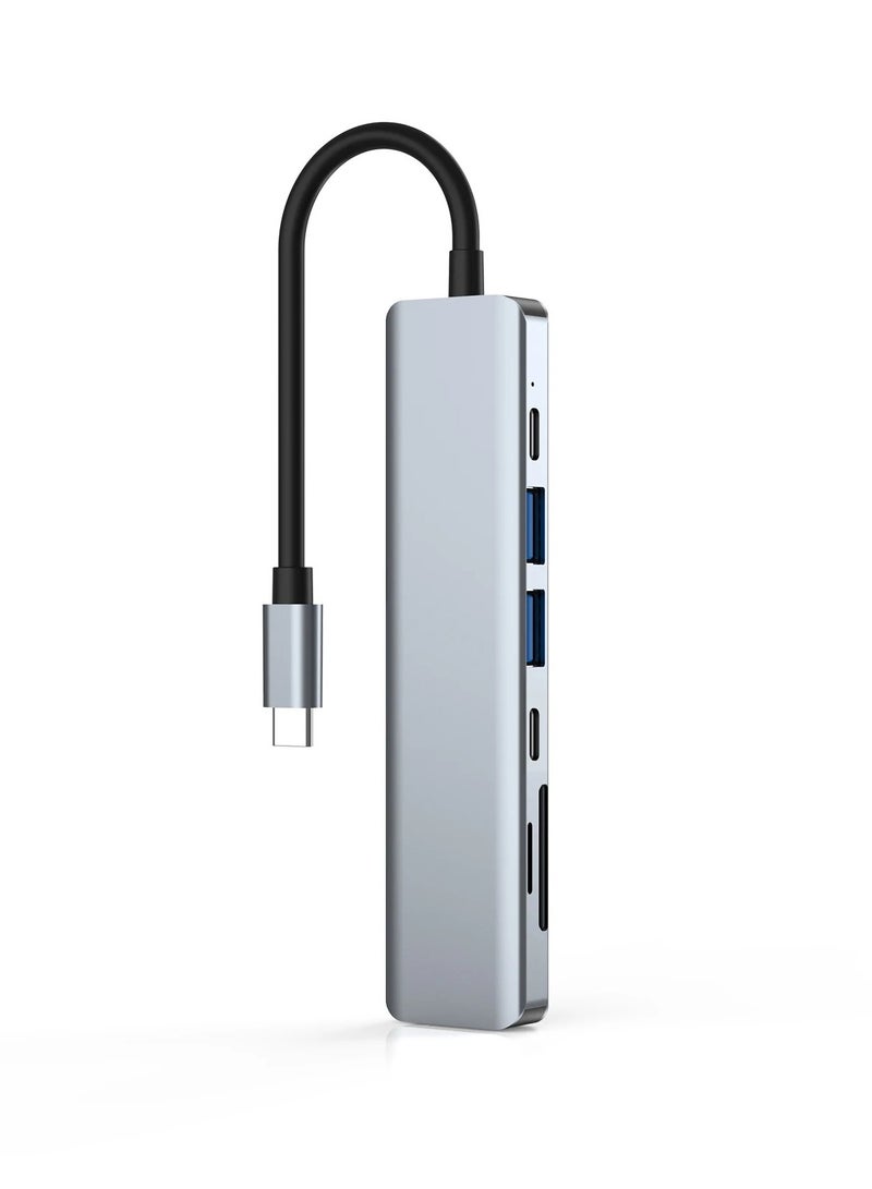 Zero ZERO TYPE-C to HDTV 7 in 1 Adapter with PD USB TF SD -4K resolution support – Space Gray  - Image 2