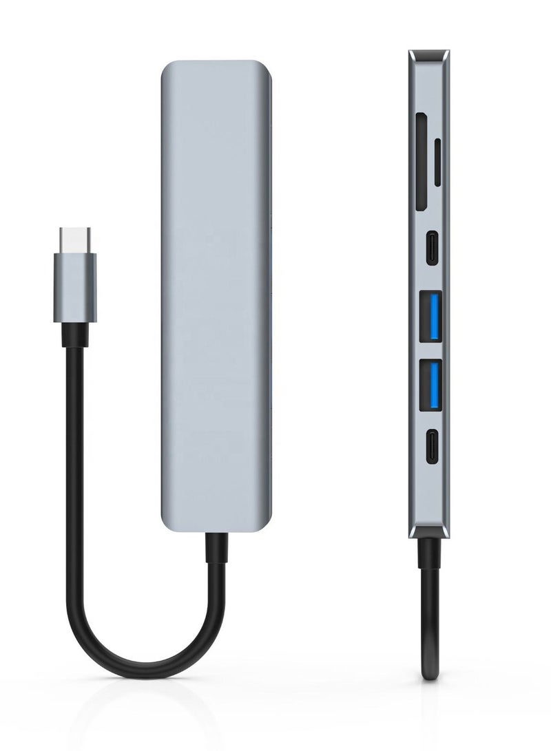Zero ZERO TYPE-C to HDTV 7 in 1 Adapter with PD USB TF SD -4K resolution support – Space Gray  - Image 3