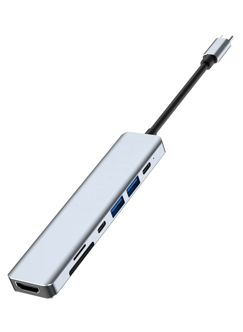 Zero ZERO TYPE-C to HDTV 7 in 1 Adapter with PD USB TF SD -4K resolution support – Space Gray  - Image 4