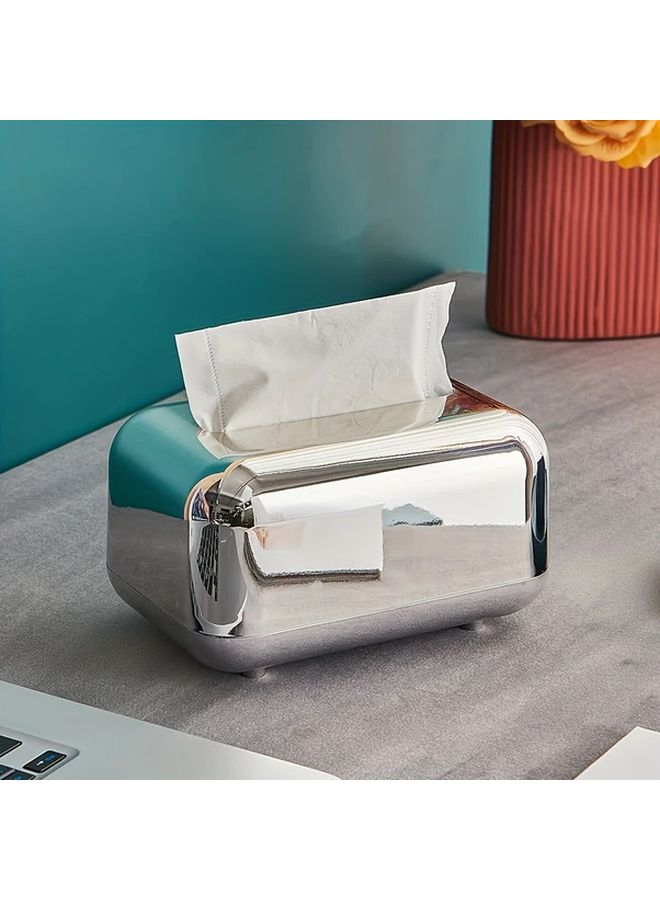 Golden Tissue Box Holder Vintage Bread Shape Electroplated Luxury Bathroom Accessory ABS Storage Solution - Image 5