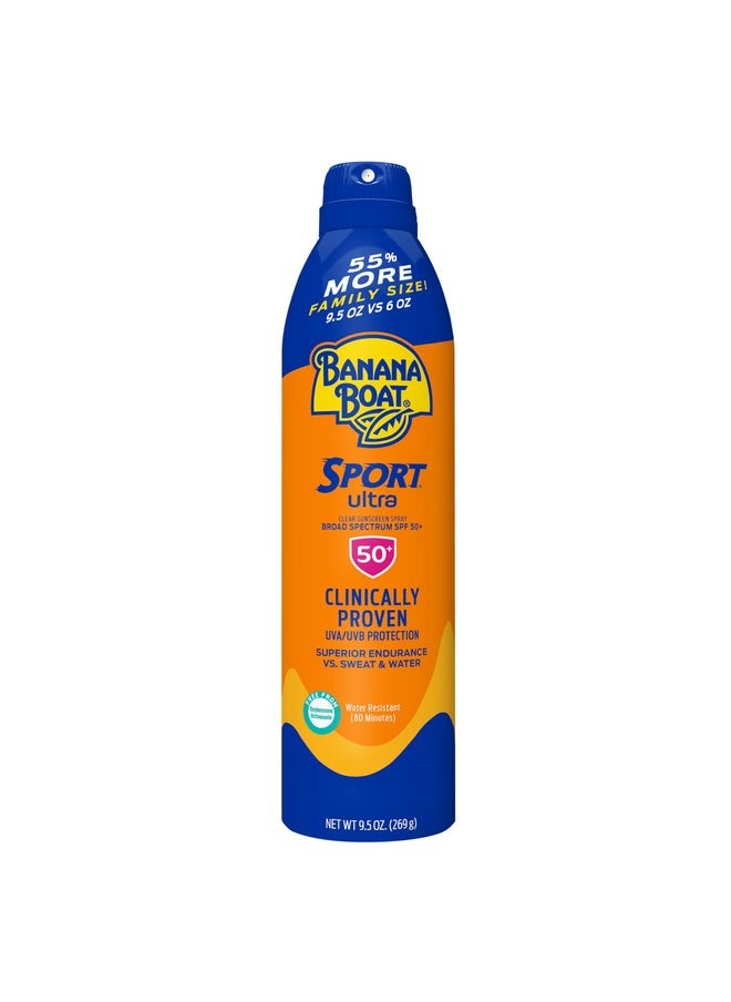 بانانا بوت بخاخ واقي من الشمس Banana Boat Sport Ultra SPF 50، 9.5 أونصة | بخاخ واقي من الشمس Banana Boat SPF 50، واقي من الشمس خالٍ من الأوكسي بنزون، واقي من الشمس يُرش، واقي من الشمس مقاوم للماء، واقي من الشمس بحجم عائلي، 9.5 أونصة  - Image 1