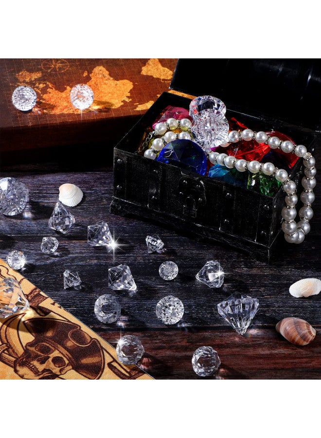 Mtlee 100 Pcs Vase Fillers Diamond Decoration for Craft Multi Size Fake Diamond Acrylic Gems Crystal for Wedding Party (Clear) - Image 2