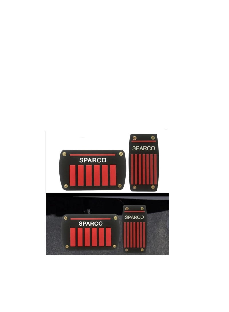 سباركو طقم غطاء دواسة الوقود والفرامل من سباركو CS-070 مكون من قطعتين - أحمر * أسود - Image 1