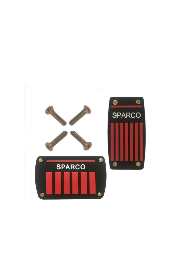 سباركو طقم غطاء دواسة الوقود والفرامل من سباركو CS-070 مكون من قطعتين - أحمر * أسود - Image 2