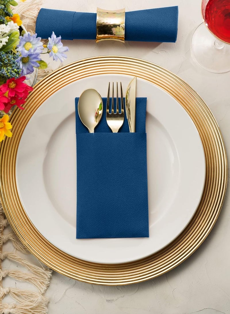 general 50-Pieces Disposable Dust-Free Dinner Napkins With Built-In Flatware Pocket Prefolded Cloth Like Paper Napkins For Wedding Dinner Or Party - Image 2